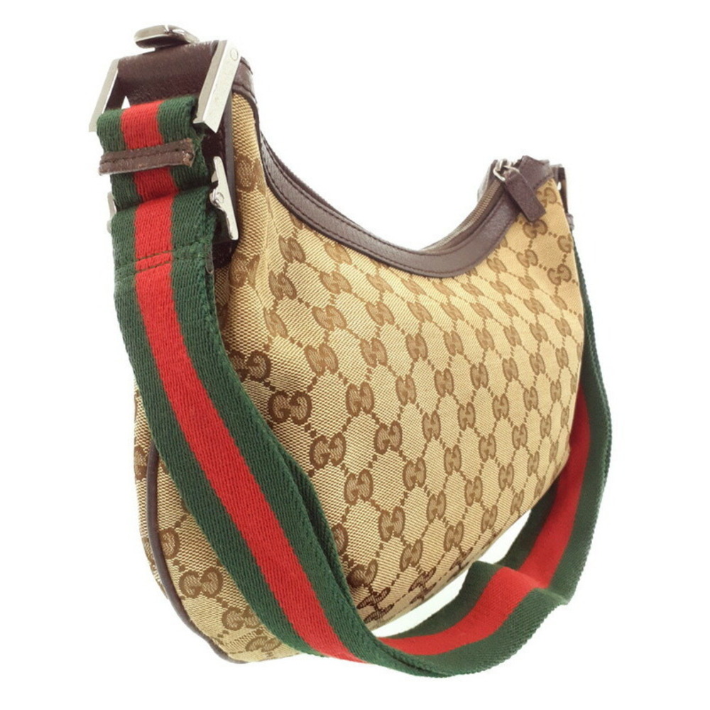 Gucci GG Messenger bag moon Canvas half Bag Brown hobo
